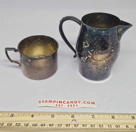 Oneida Silversmiths - Silver Plated Creamer Pitcher with Cup