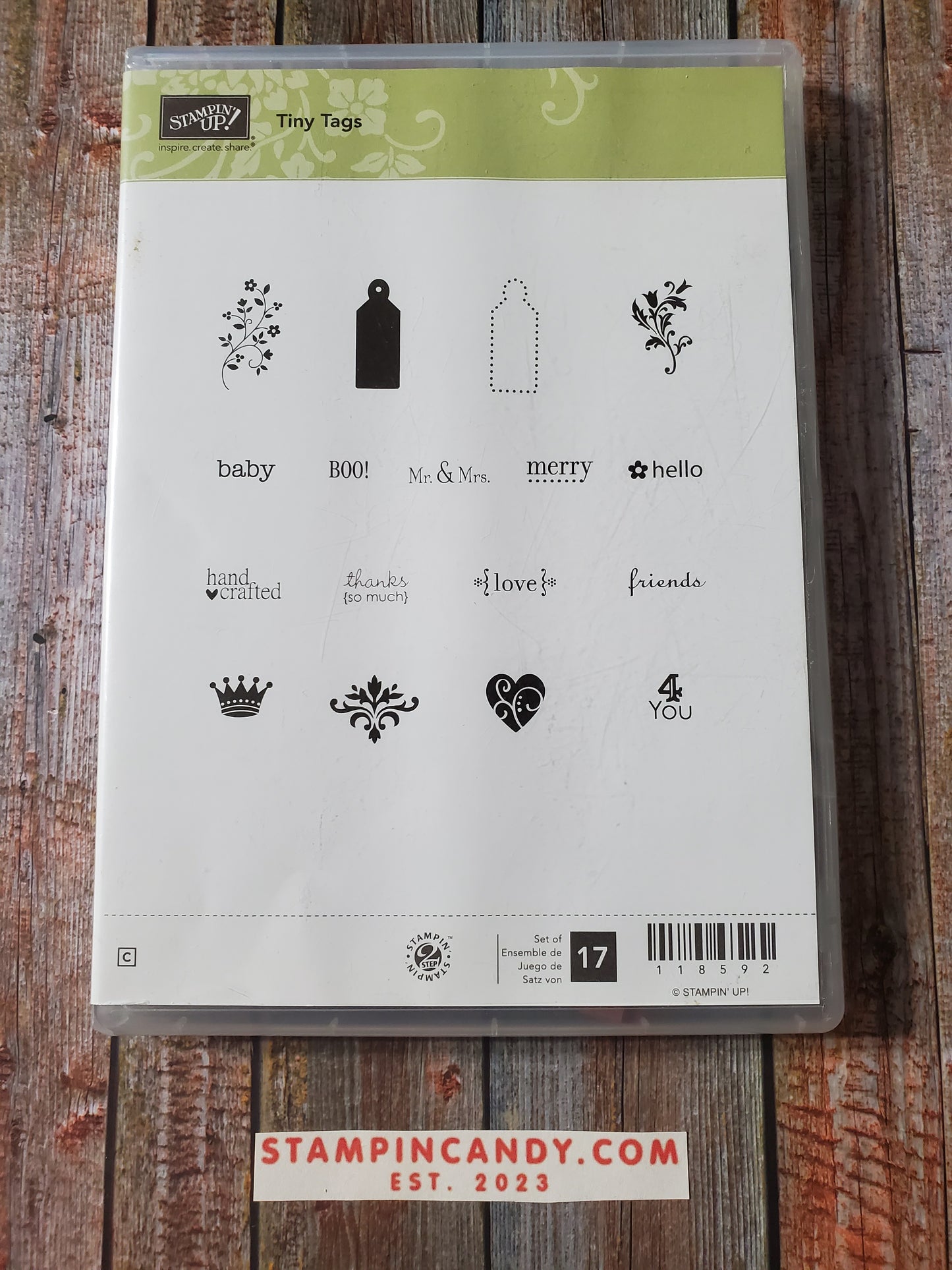 Stampin' UP! "Tiny Tags" Stamp Set with "Jewelry Tag" Punch