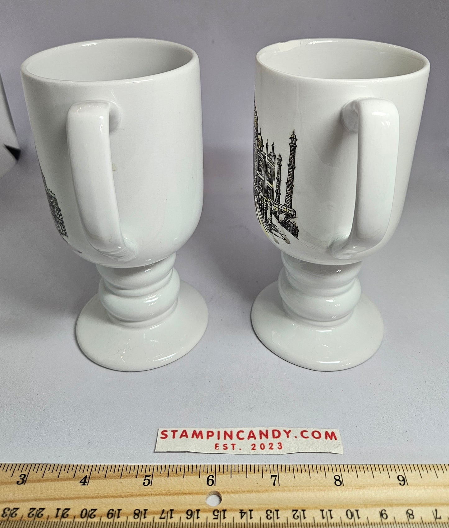 1965 Kaysons Continental Cups "Leaning Tower of Pisa" and "Taj Mahal" Mugs