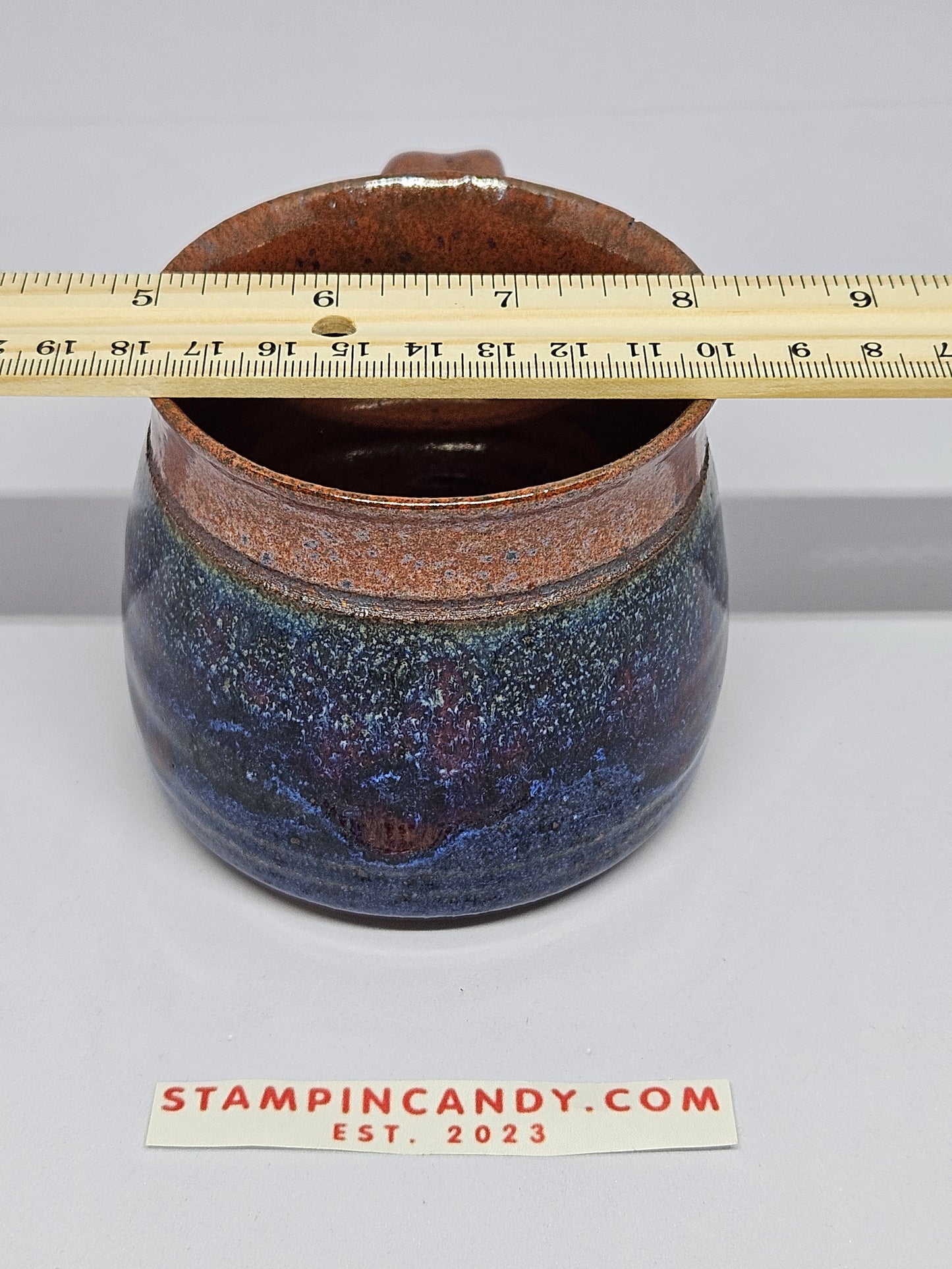 Bev Birkle - Glazed Pottery Brown/Blue Mug