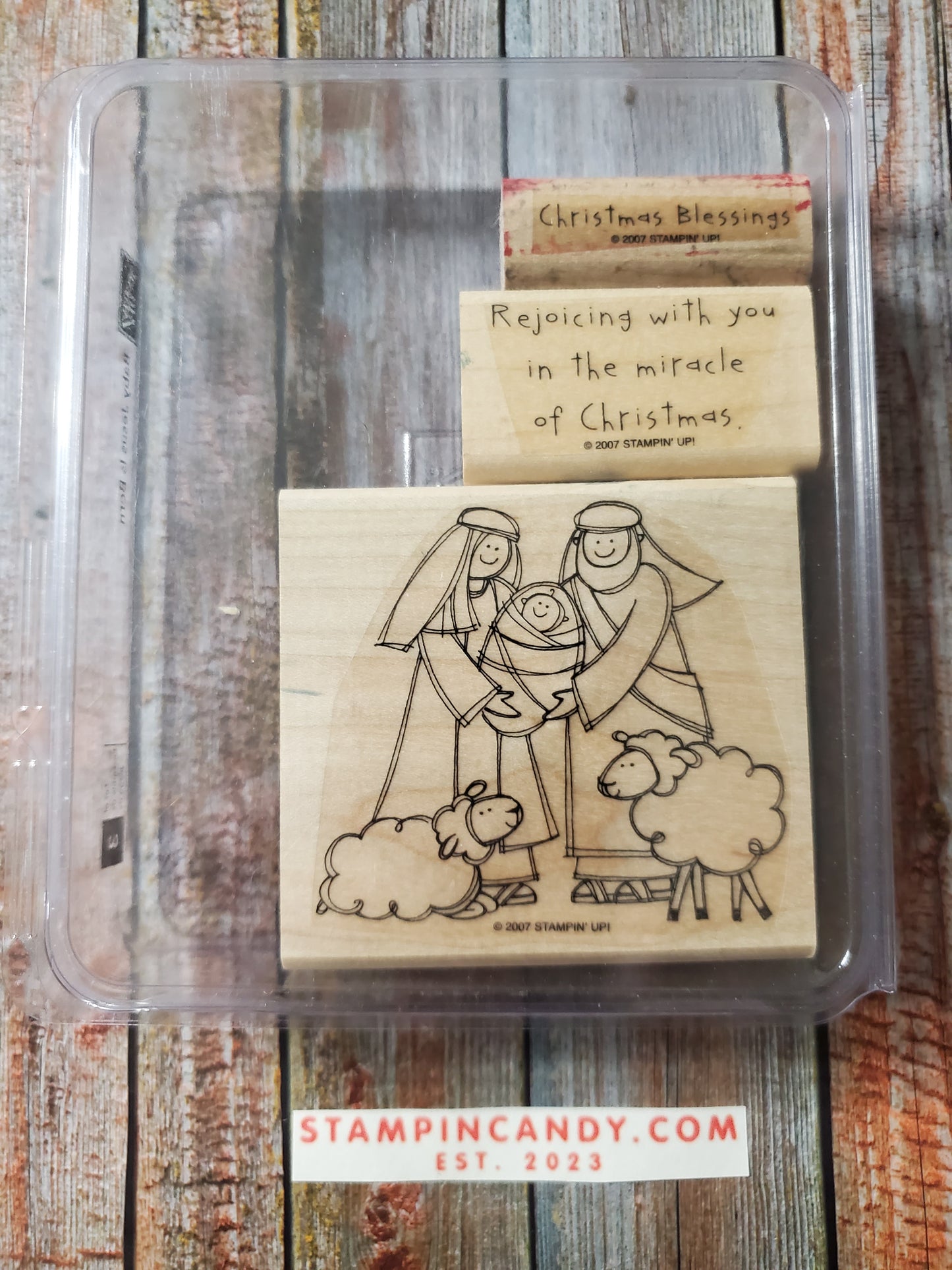 Stampin' UP! "Baby Jesus is Born" Stamp Set (Wood Block)