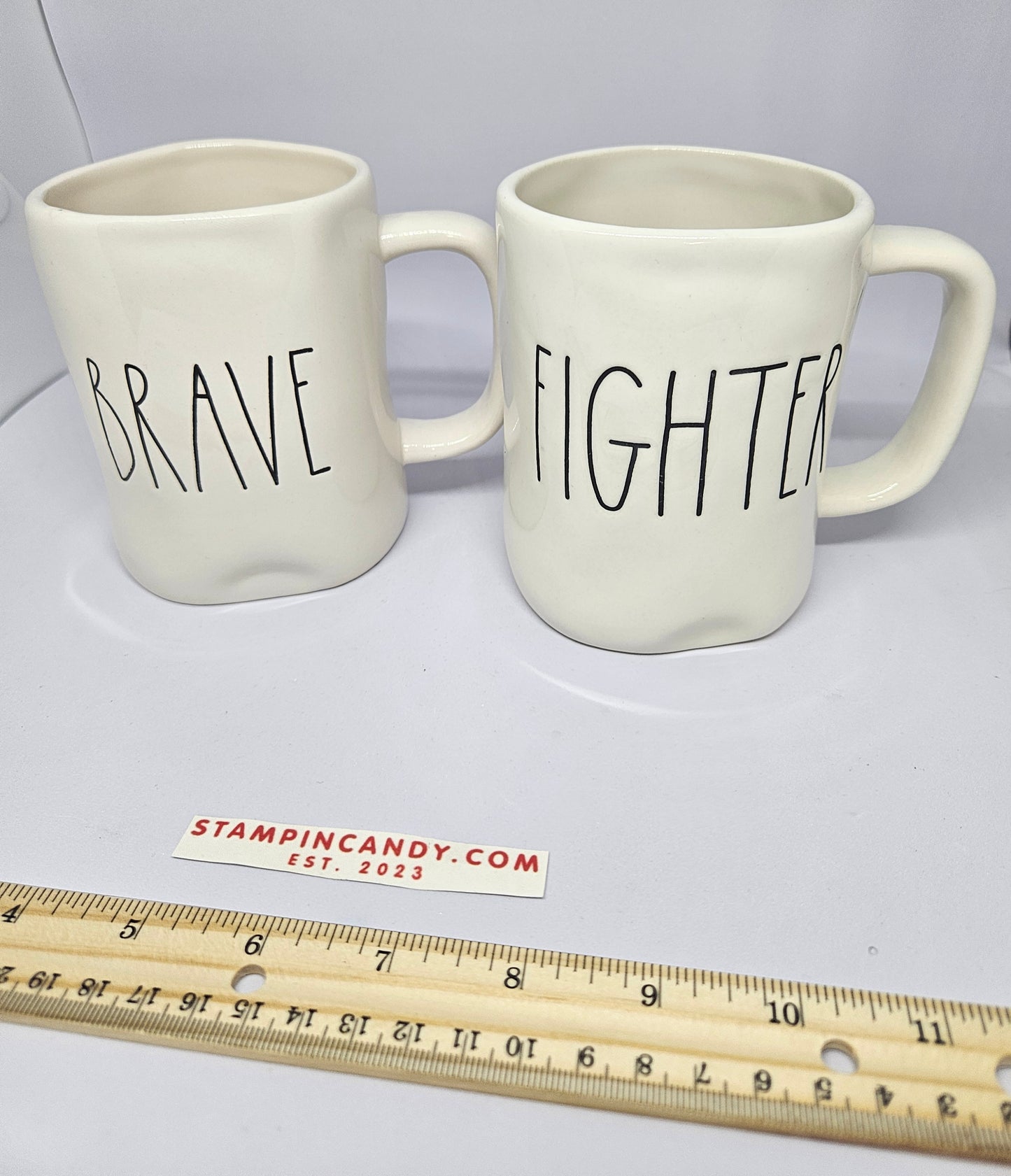 Rae Dunn - "Brave" and "Fighter" Mugs