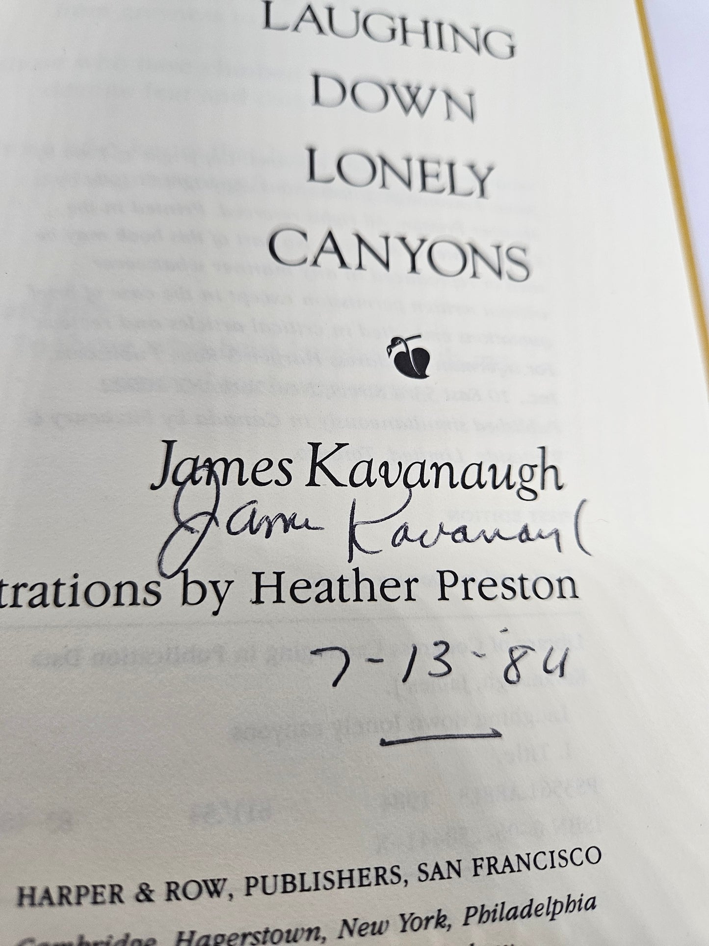 James Kavenaugh - Laughing Down Lonely Canyons - Autographed Book