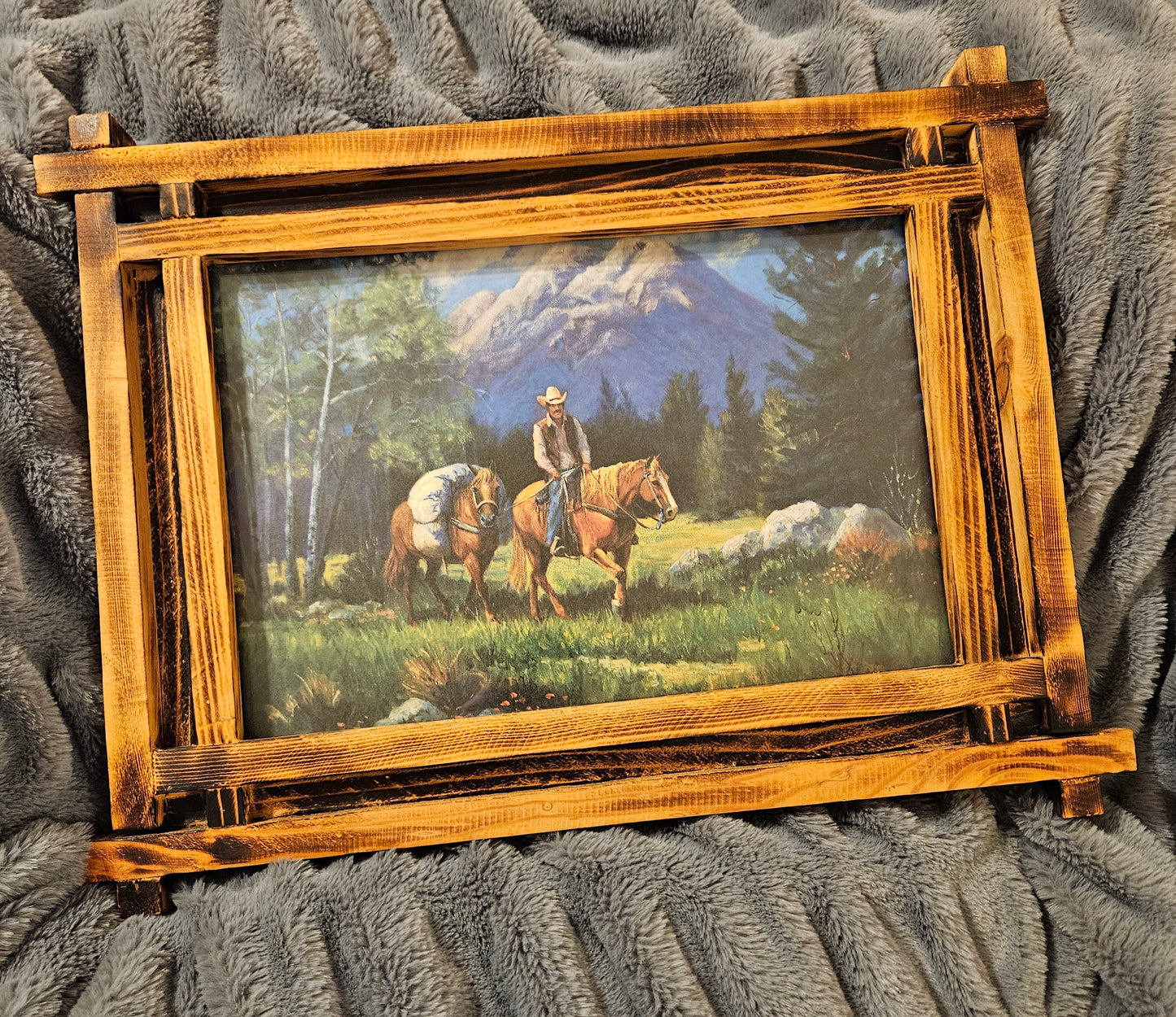 Cowboy Art - Custom Made Very Cool Wooden Frame