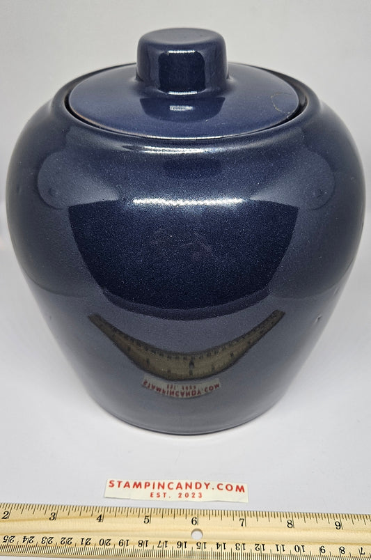 Frankoma Pottery CA 387 - Blue Lidded Canister