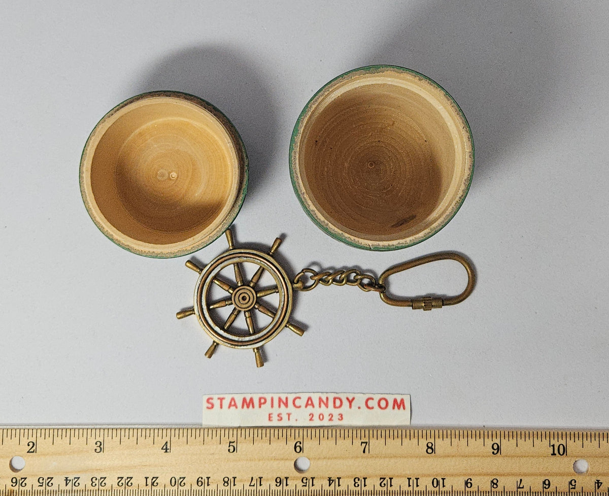 CARGO Ship Wheel Keychain Vintage Nautical Souvenir