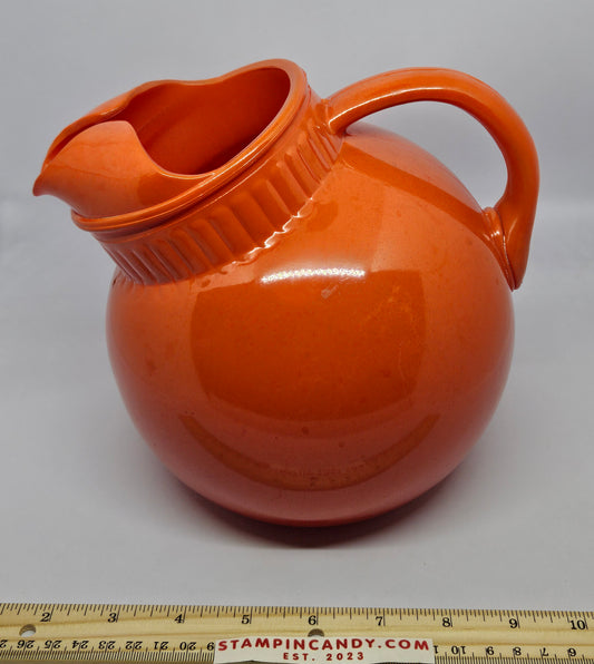 Orange Glass Anchor/Hocking Ball Pitcher