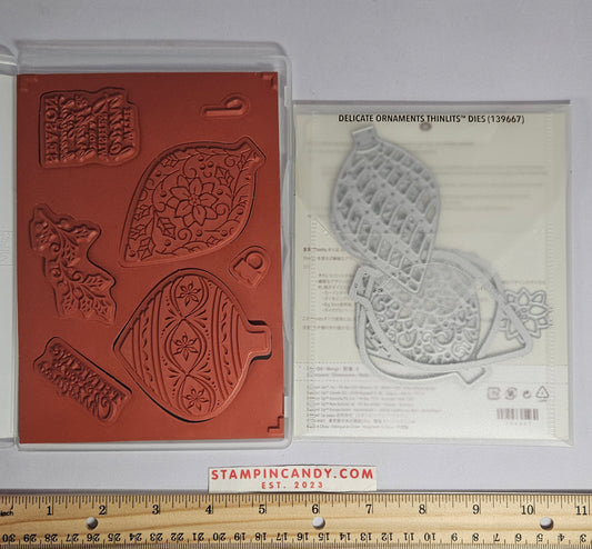 Stampin Up - Embellished Ornaments with Delicate Ornament Dies