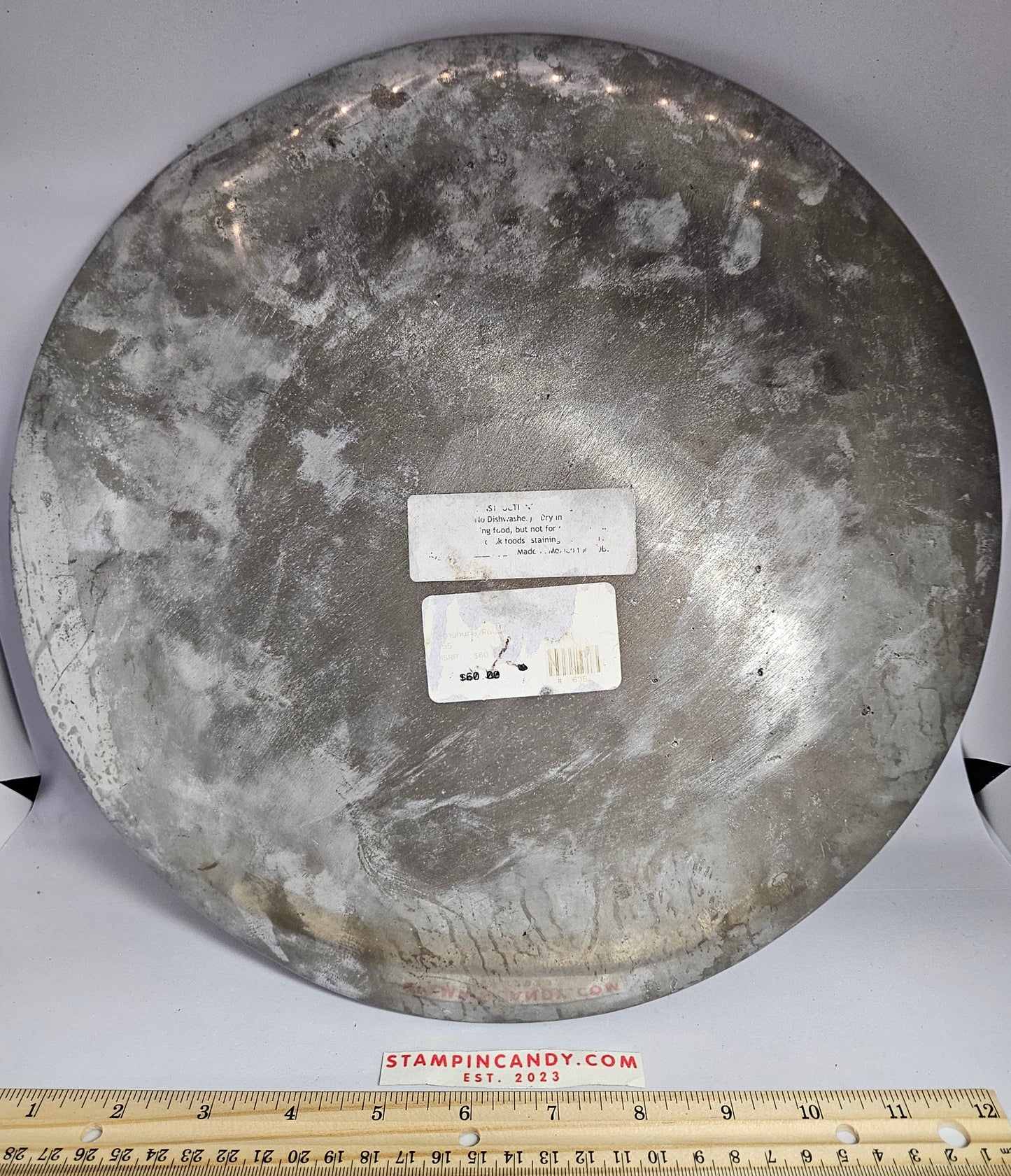 Pewter Longhorn 12.5 inch Round Serving Platter/Plate
