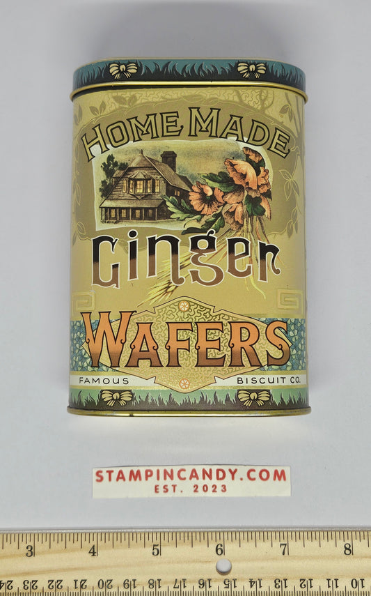 Vintage Ginger Wafer Tin Storage Box