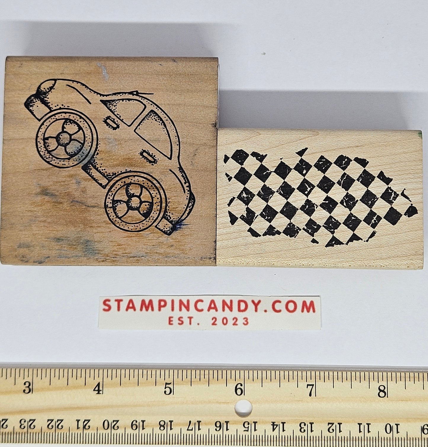 Car & Checkered Flag Stamps