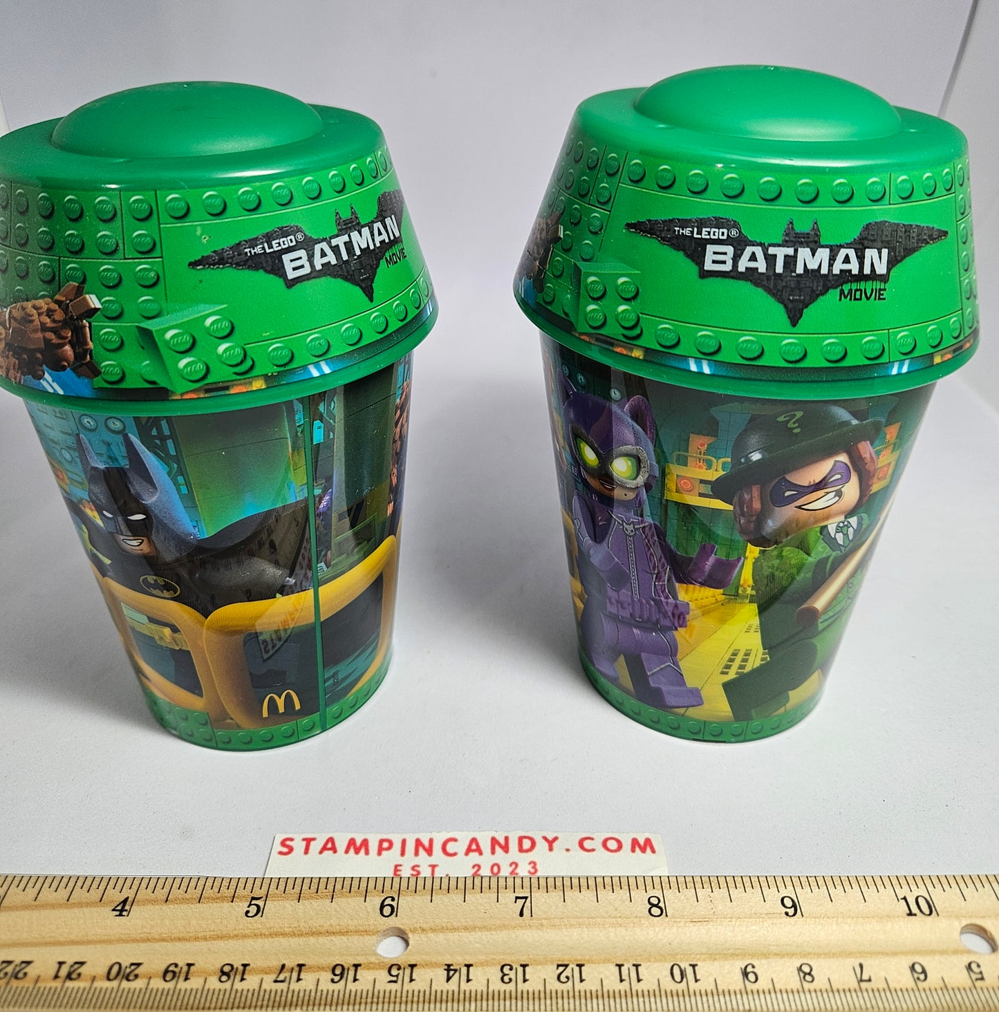 2 LEGO Batman Cups with Lids 2017 McDonald's Happy Meal Toys