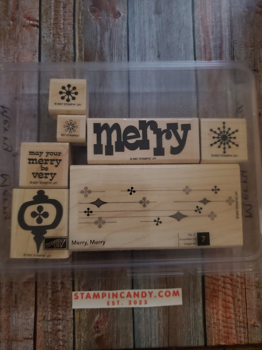 Stampin' UP! "Merry, Merry" Stamp Set (Wood Block)