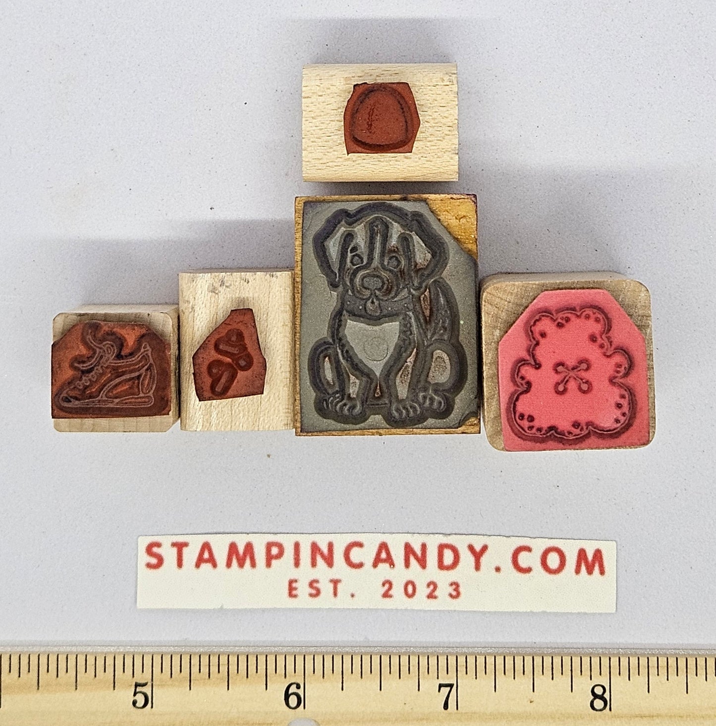 Dog / Gumdrop / Grass / Shoe / Teddy Bear Stamps