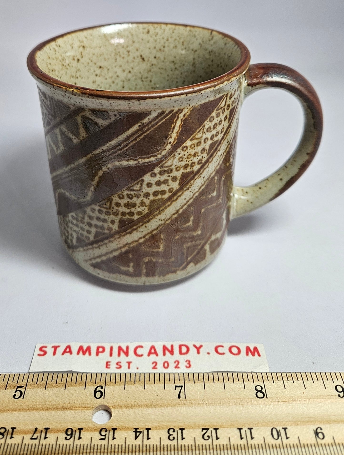 Vintage Japanese Brown Stoneware Mug