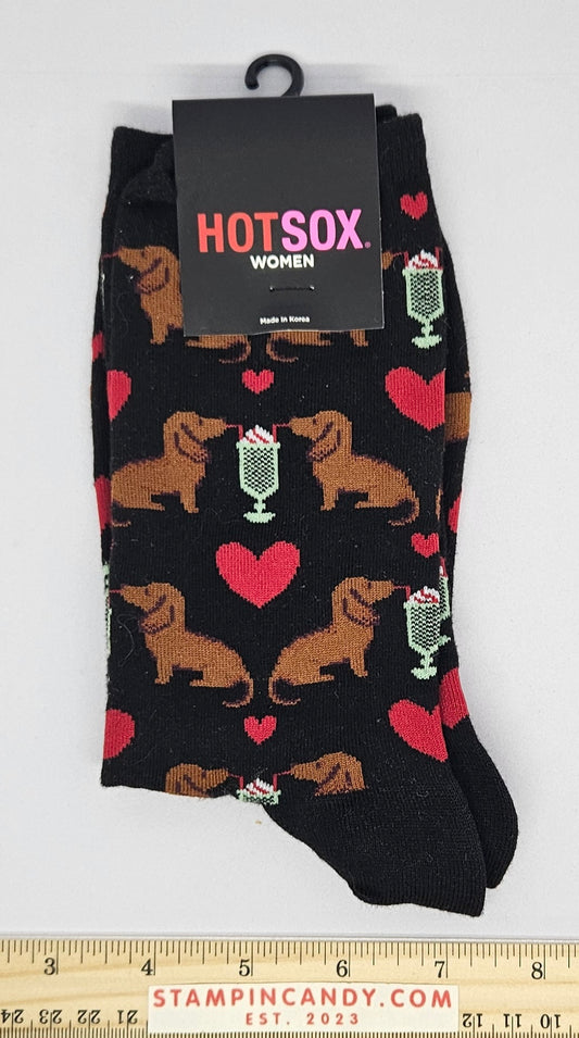 Wiener Dog Pattern - Women's Size 9-11 - Hot Sox