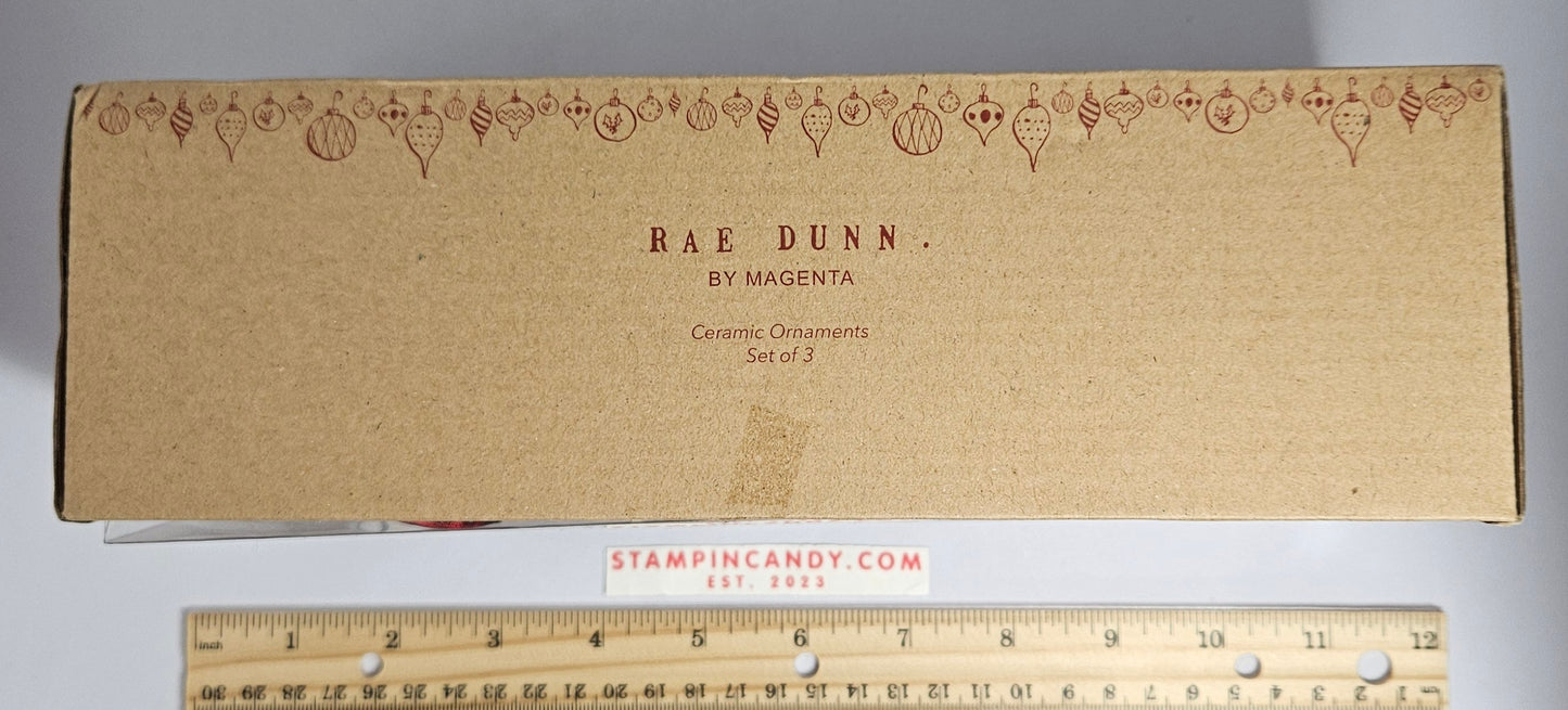 Rae Dunn - Joy, Love, & Joy Ornaments