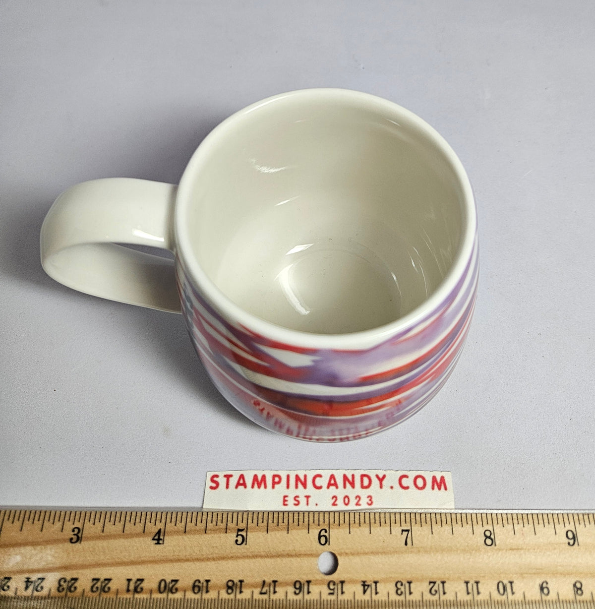 2016 Starbucks - Watercolor Red / Purple Brushstrokes 12 oz Mug