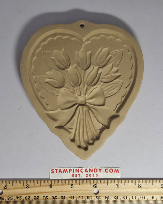 Brown Bag Cookie Art - 1989 Heart/Flowers