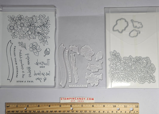 Stampin Up - Fond of Autumn with Autumn Bouquet Dies (Missing 2 Stamps and 2 Dies)