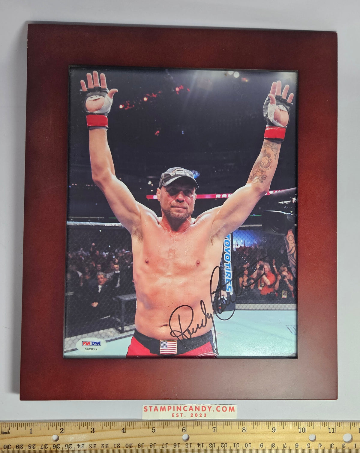 Randy "The Natural" Couture UFC/MMA Autographed Photo PSA DNA Certified Framed