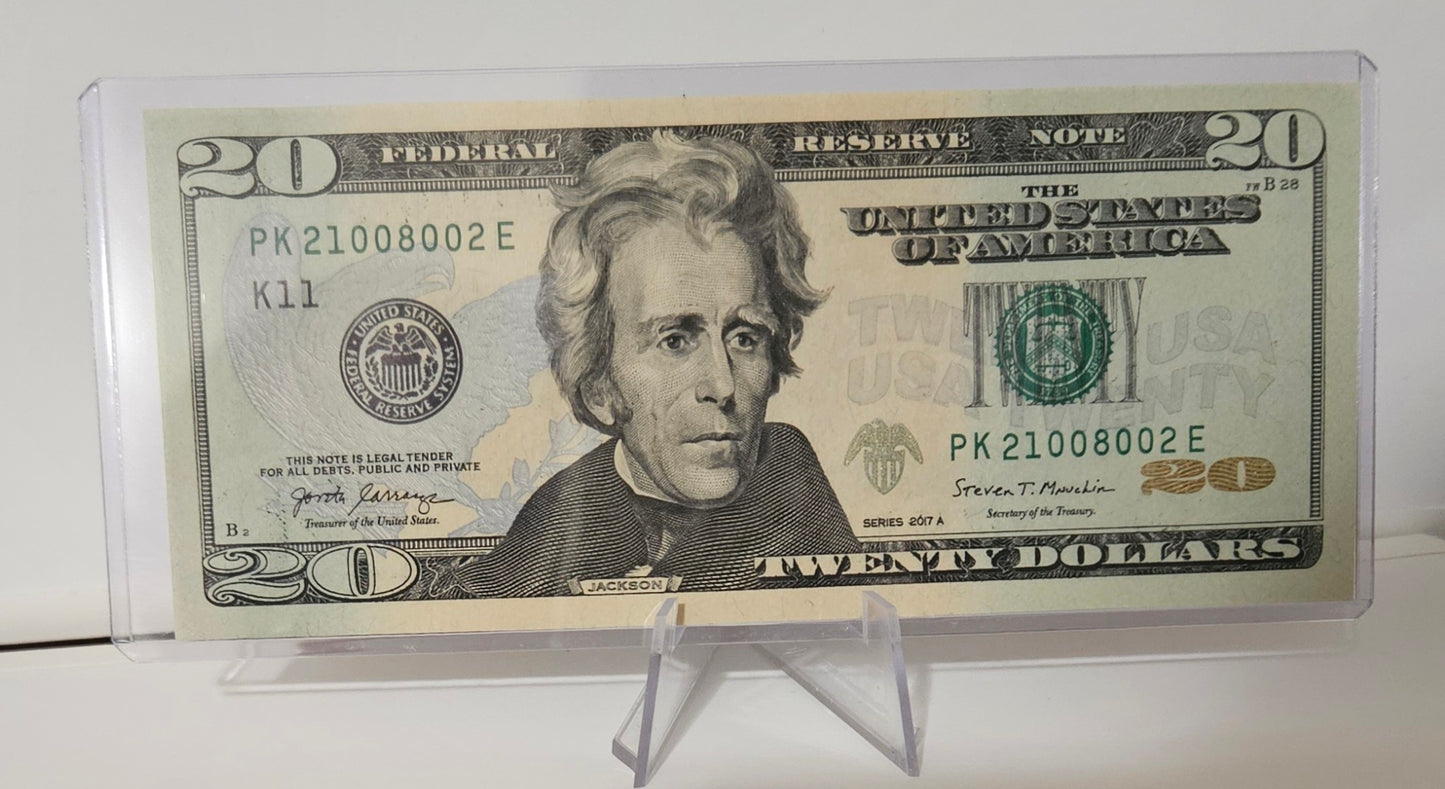 Fancy Serial Number $20 - "PK 21008002 E"