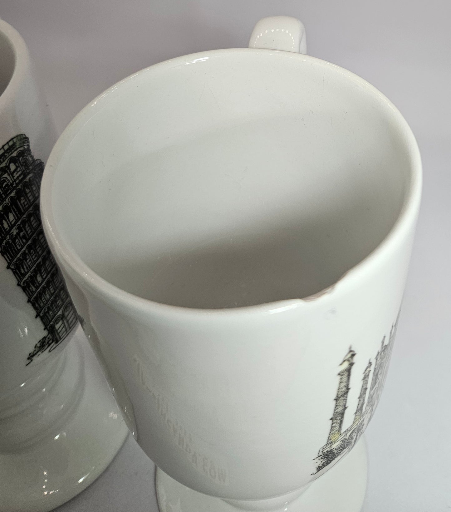 1965 Kaysons Continental Cups "Leaning Tower of Pisa" and "Taj Mahal" Mugs