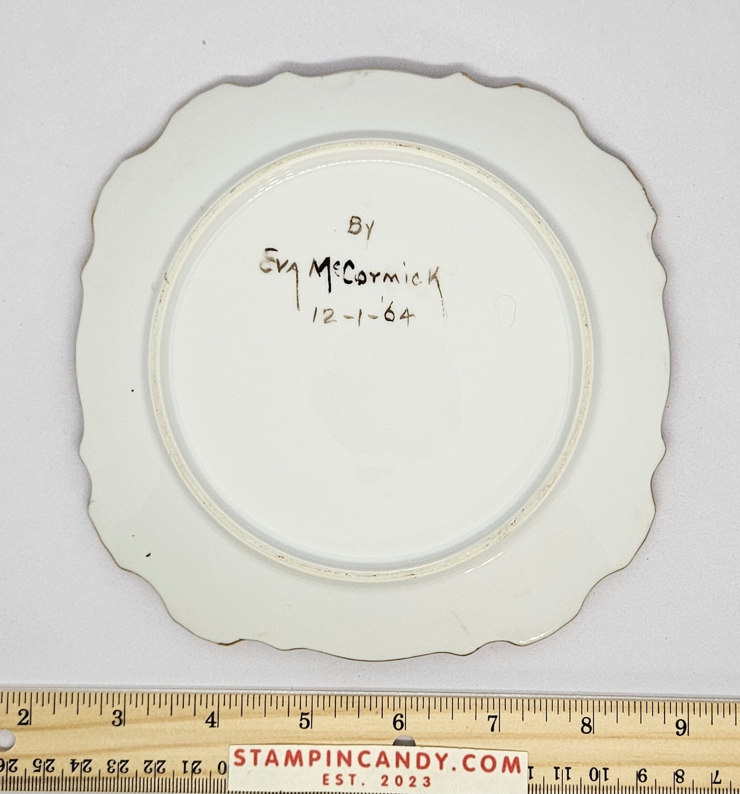 Eva McCormick 1964 Decorative Plate - Cherry Pie Recipe