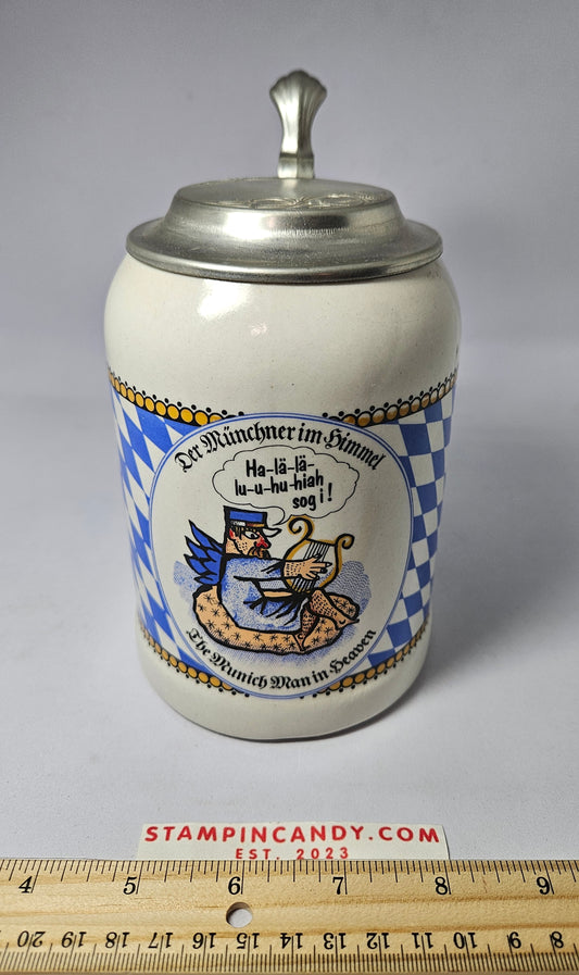 "The Munich Man in Heaven" Lidded Beer Stein 0.5L