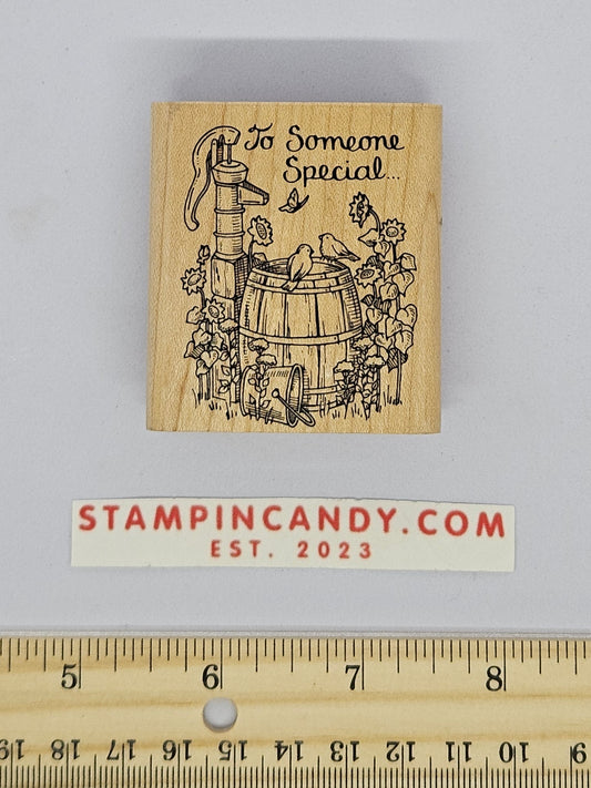 Stampin Up - To Someone Special - Garden / Water Barrel Stamp 1999