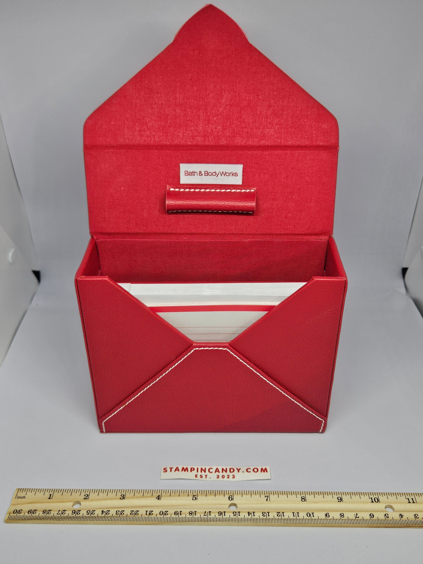 Bath & Body Works - Red Faux Leather Valentine Stationery Box