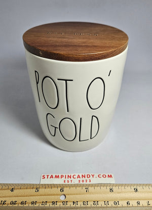 Rae Dunn "Pot of Gold" Mug w/ Wood Lid
