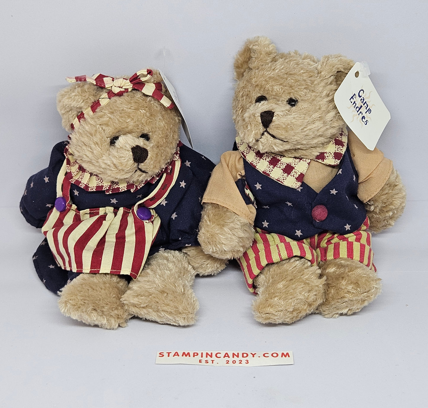 Camp Endres - Russ Berric Handmade / Dressed Patriotic Bear Couple