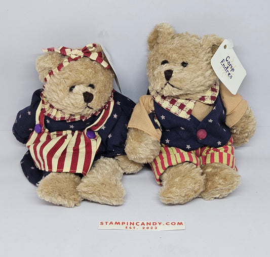 Camp Endres - Russ Berric Handmade / Dressed Patriotic Bear Couple