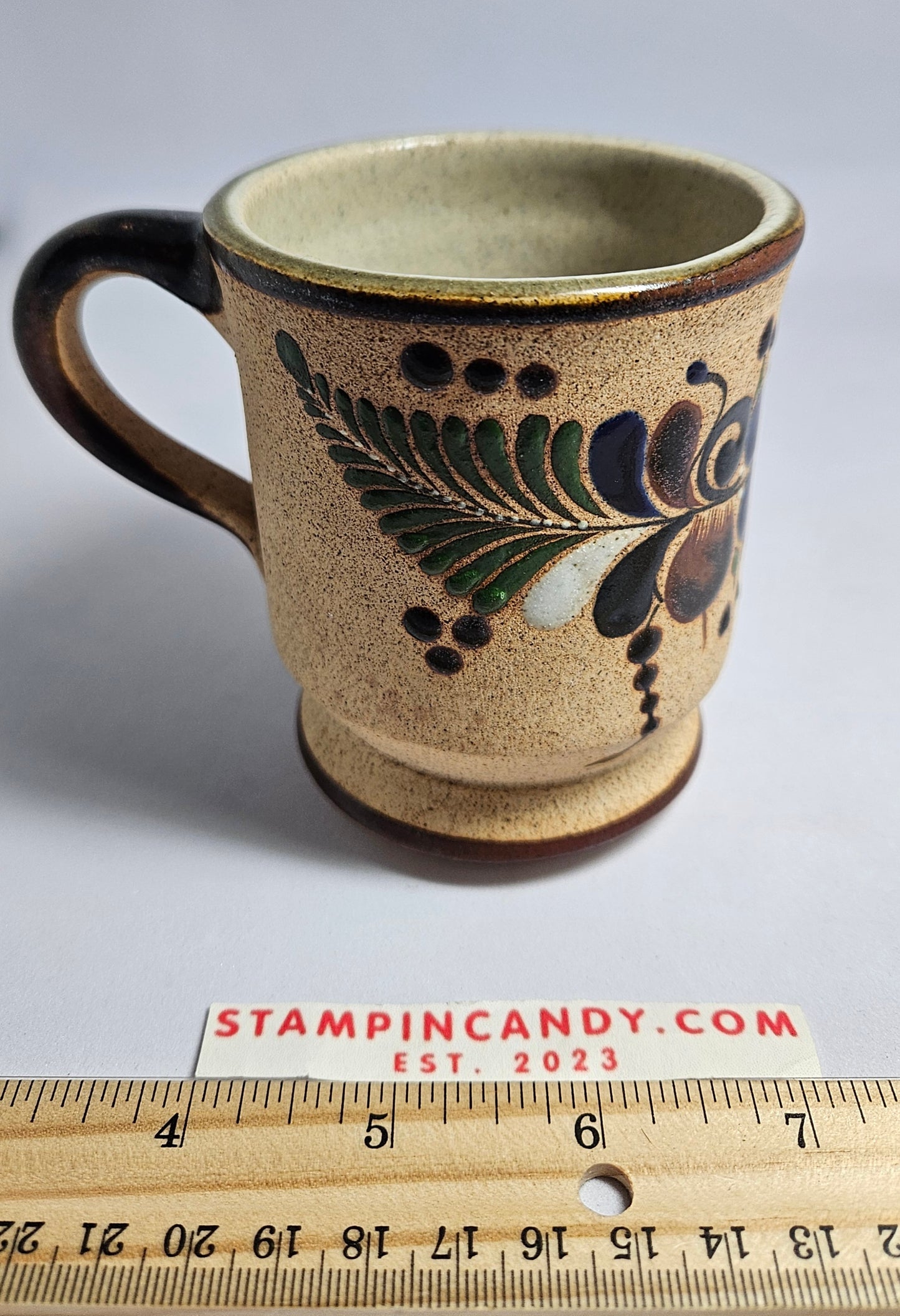 Mexican Tonala Pottery Mug 10 oz