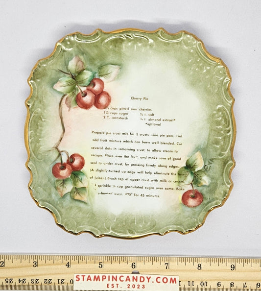 Eva McCormick 1964 Decorative Plate - Cherry Pie Recipe