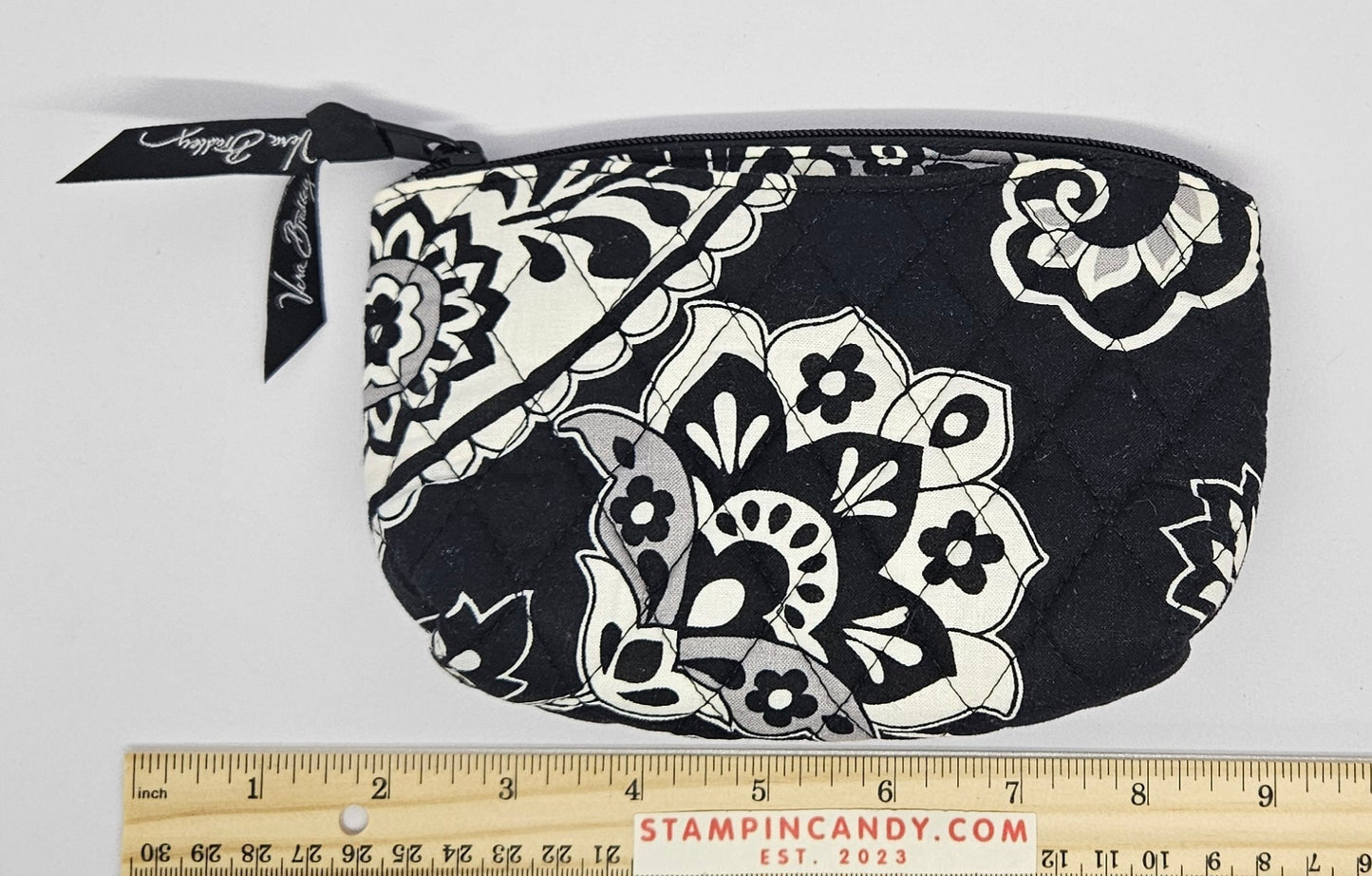 Vera Bradley - Midnight Paisley Black and White Makeup Bag/Purse with Mirror