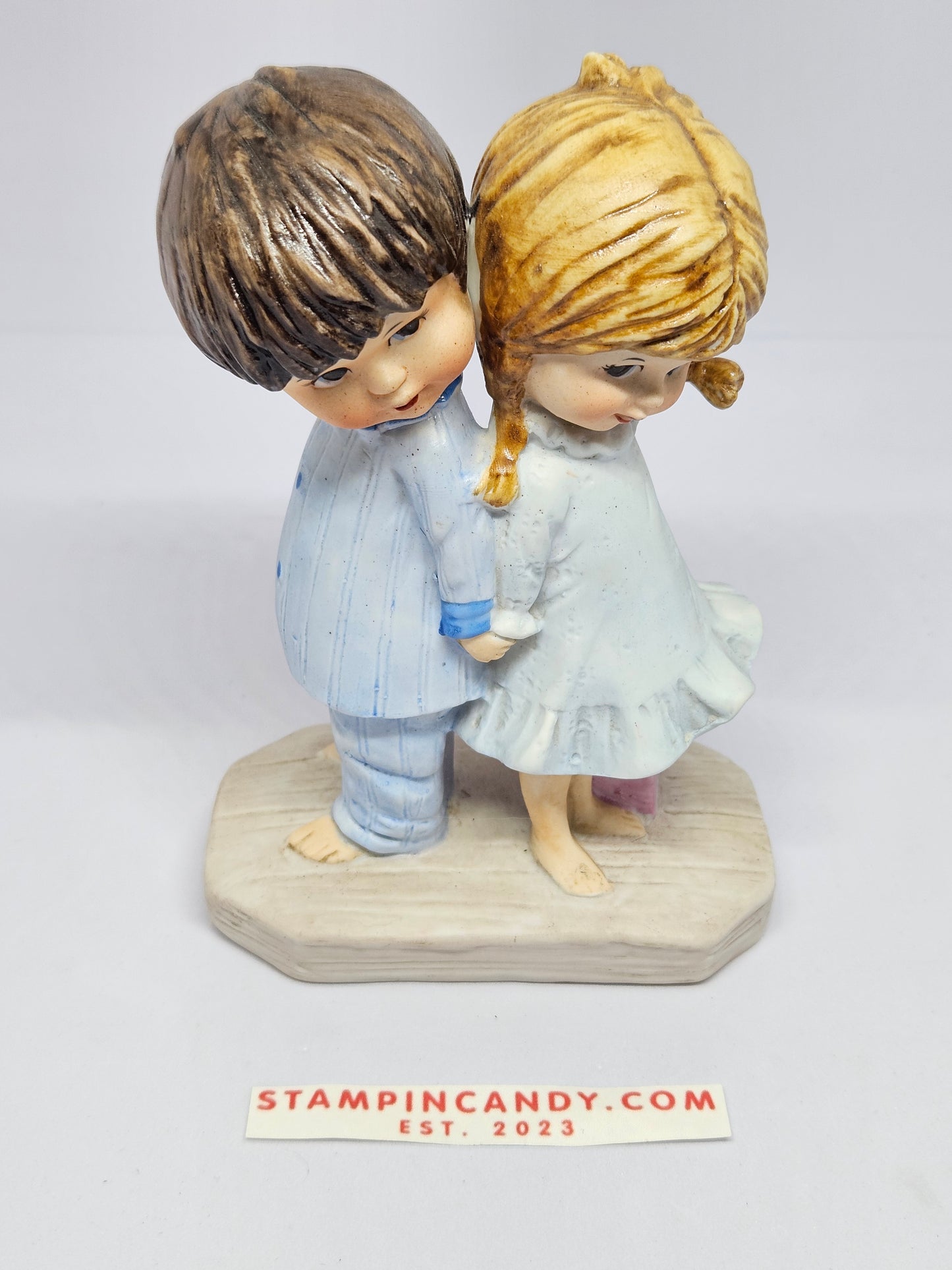 Vintage 1971 Moppets - Boy & Girl in Pajamas - By Fran Mar