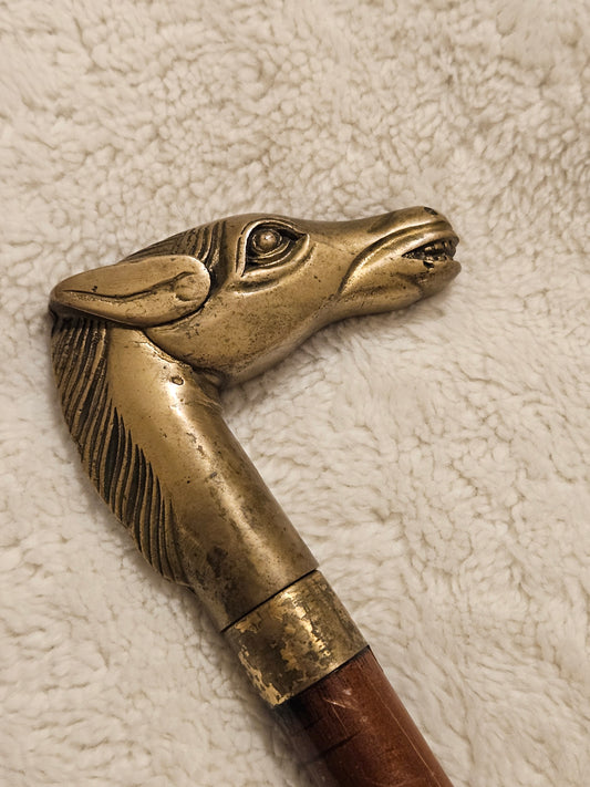 Brass Horse Head Cane