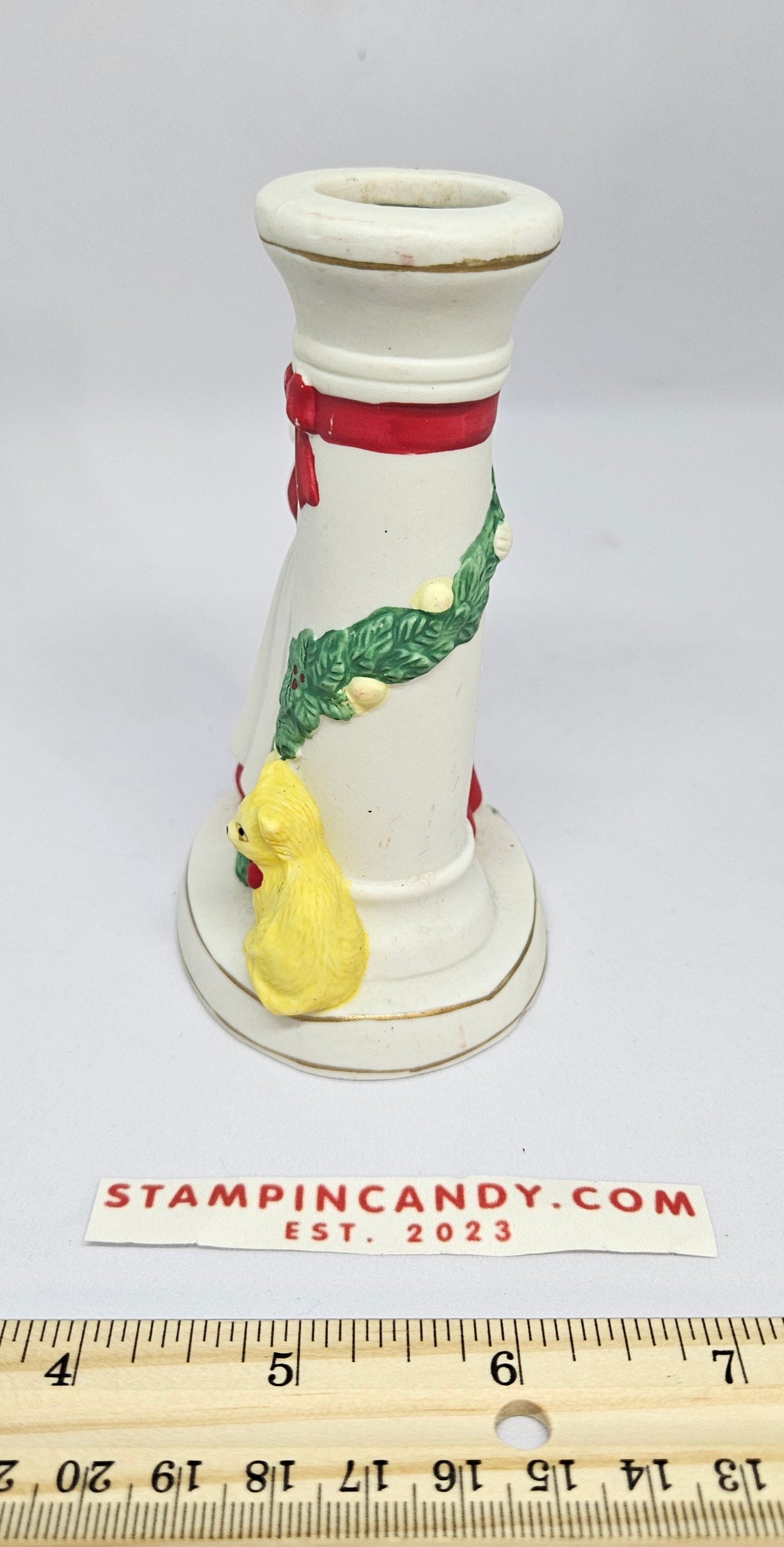 Mrs. Claus / Cat - Porcelin JSNY Thailand - Candlestick Holder