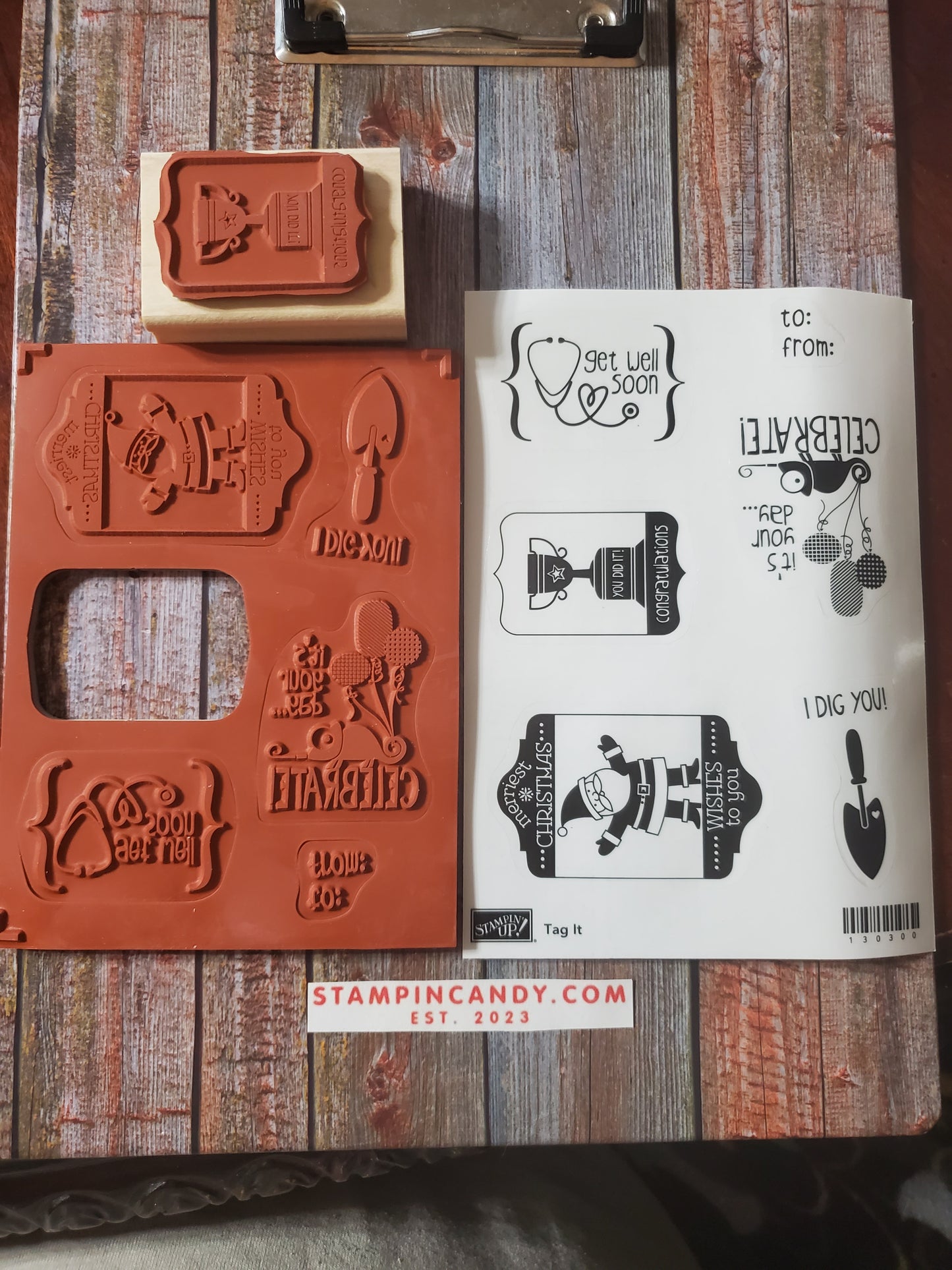 Stampin' UP! "Tag It" Stamp Set (Wood Block)