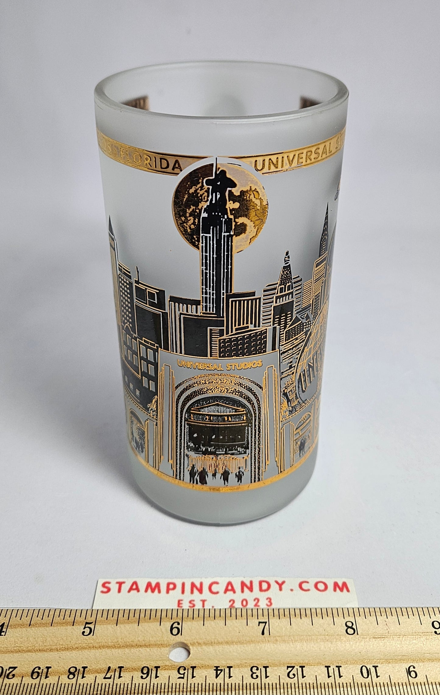 22K Universal Studios Florida Frosted Glass Beer Mug/Stein