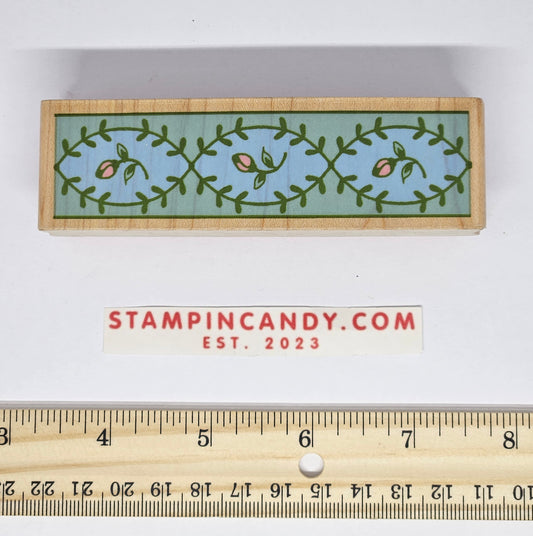 Rubber Stampede - 3287F Rose Buds Border Stamp