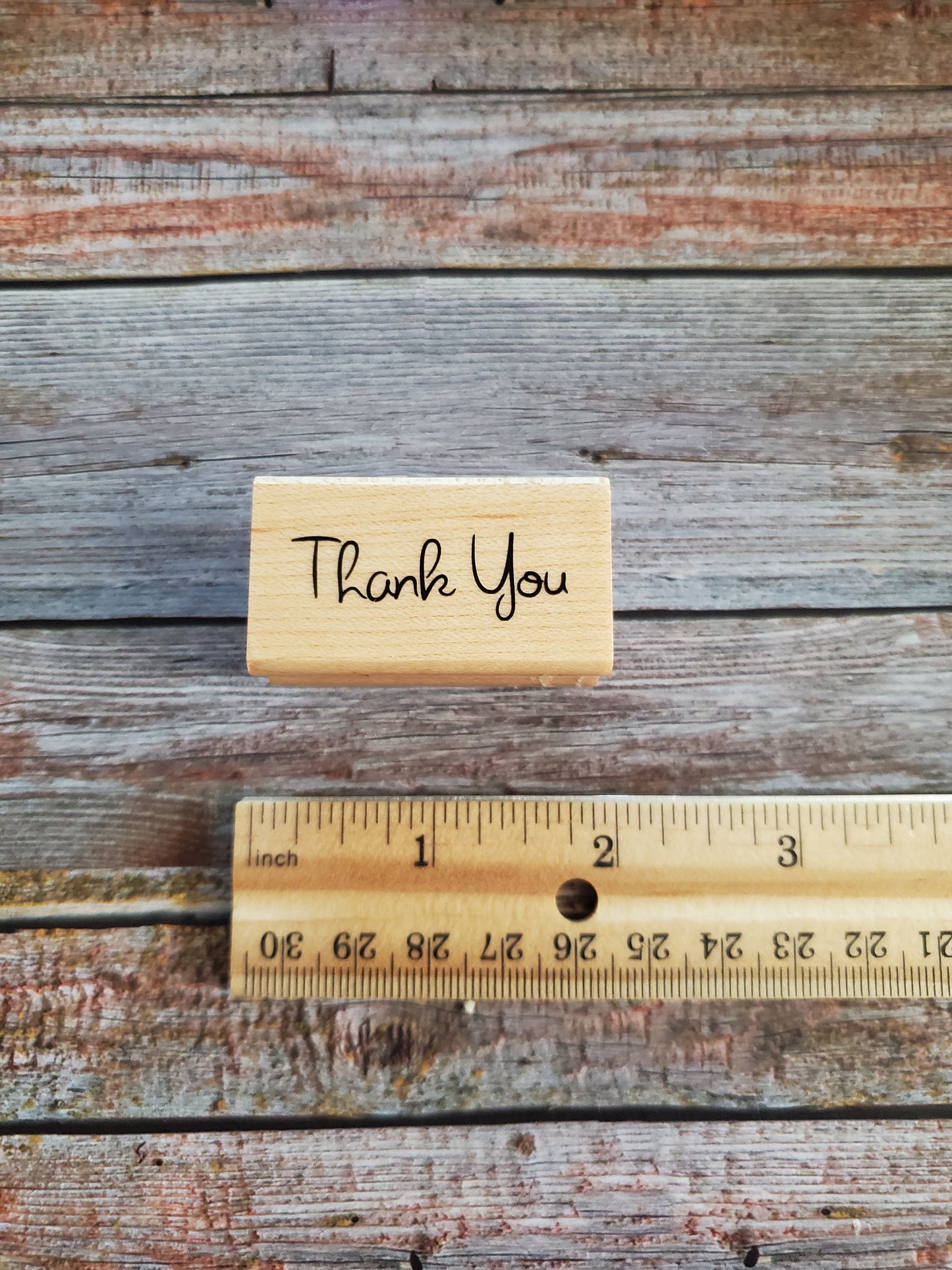 "Thank You" - Wood-Mounted Rubber Stamp