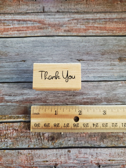 "Thank You" - Wood-Mounted Rubber Stamp