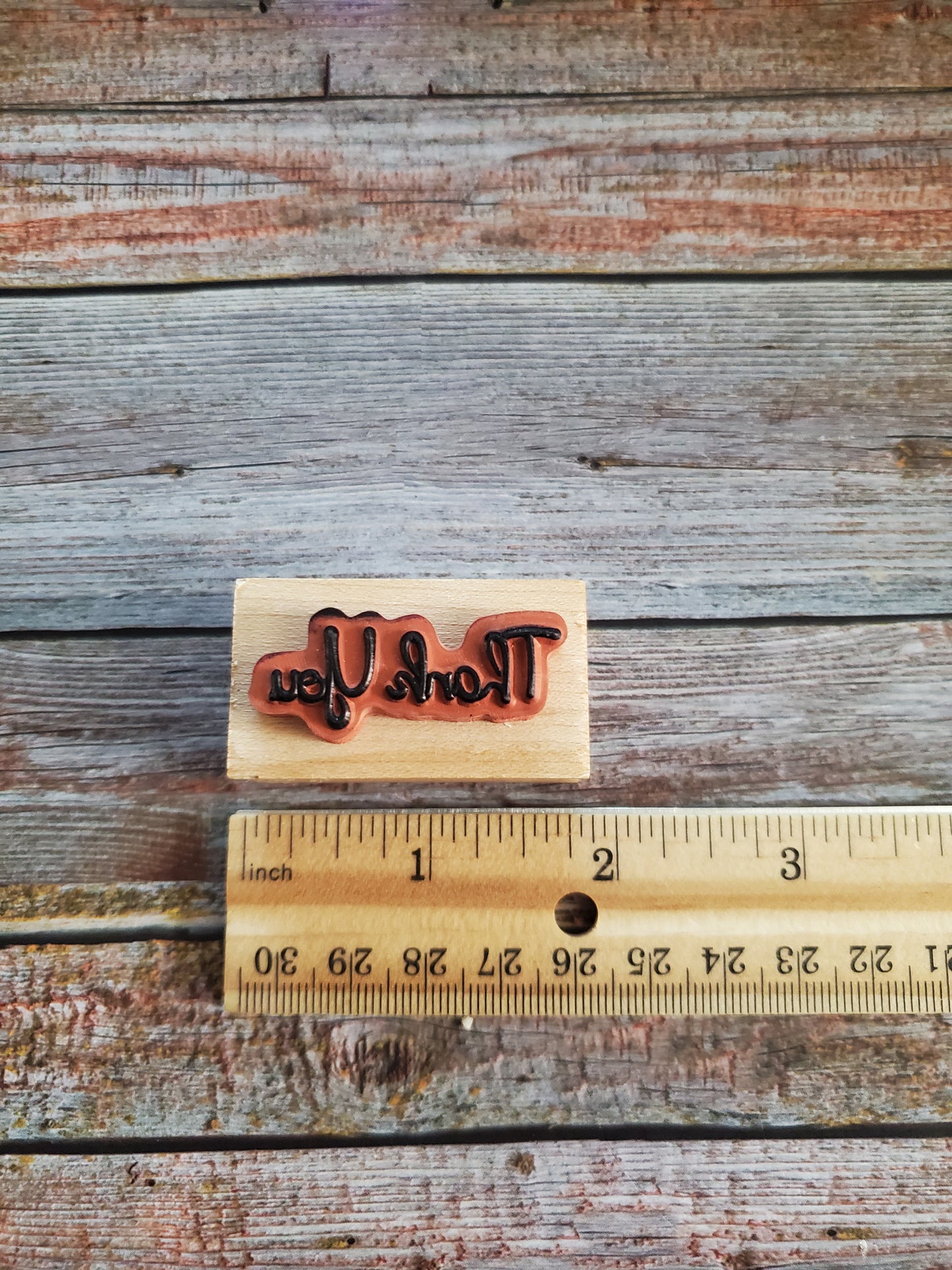 "Thank You" - Wood-Mounted Rubber Stamp