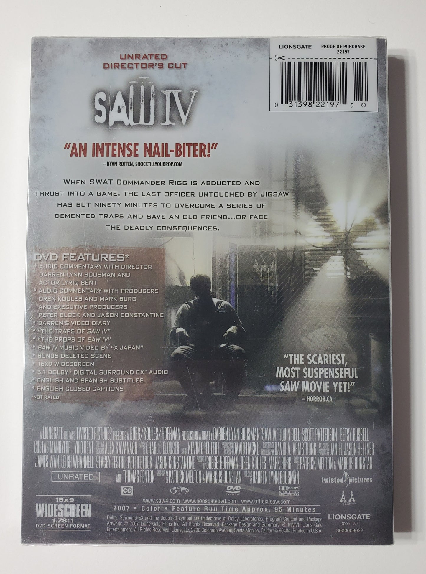 Saw IV Unrated Director's Cut Widescreen Edition DVD