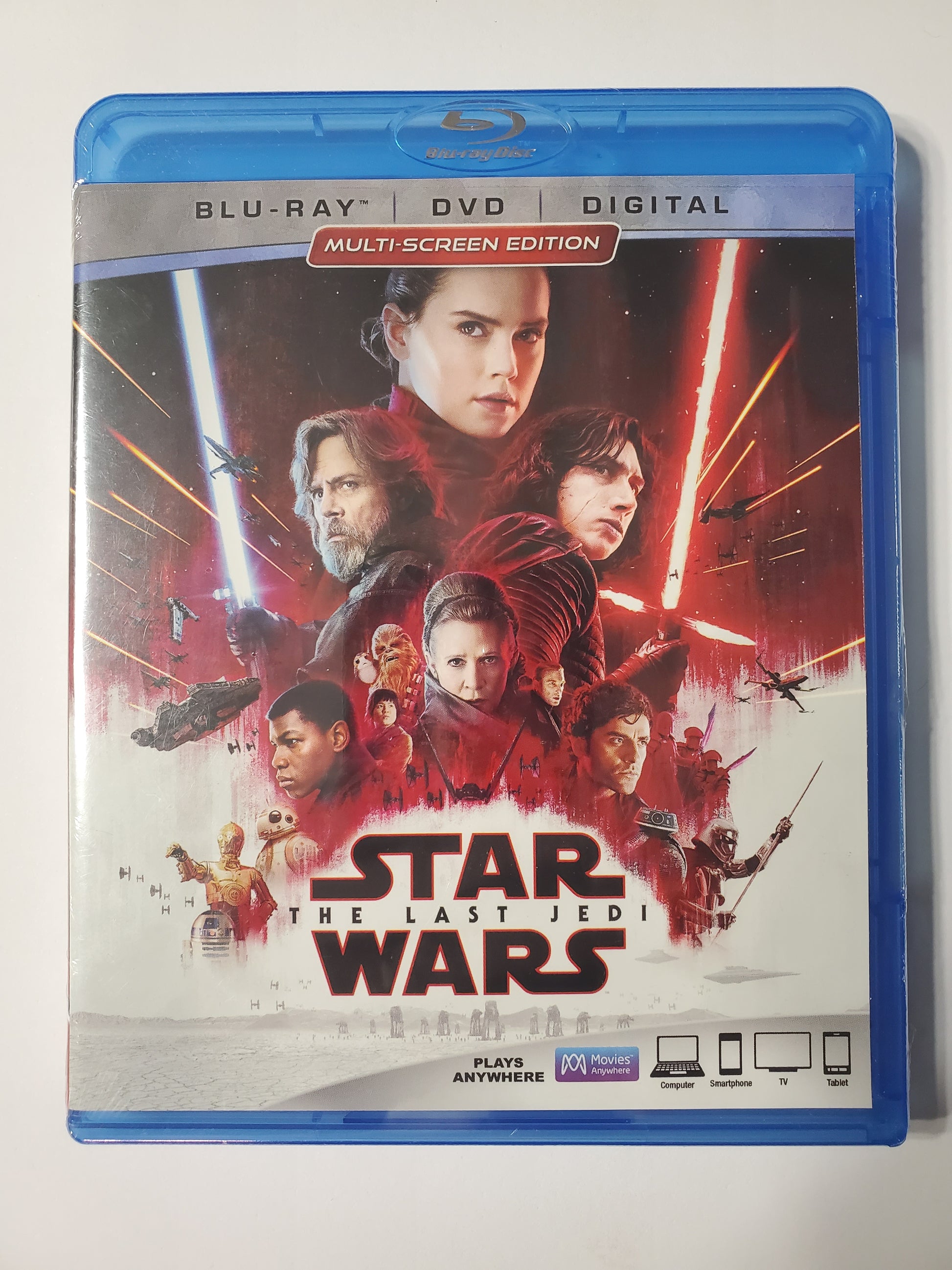 STAR WARS THE LAST JEDI BLU RAY DVD BRAND NEW SEALED WITH COLLECTIBLE  SLEEVE 8717418568962