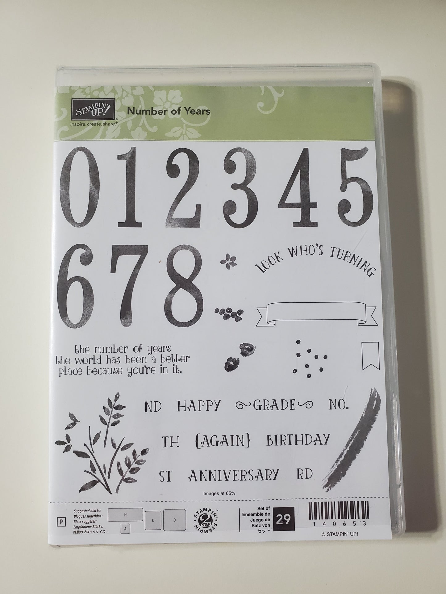 Stampin' UP! "Number of Years" Stamp Set